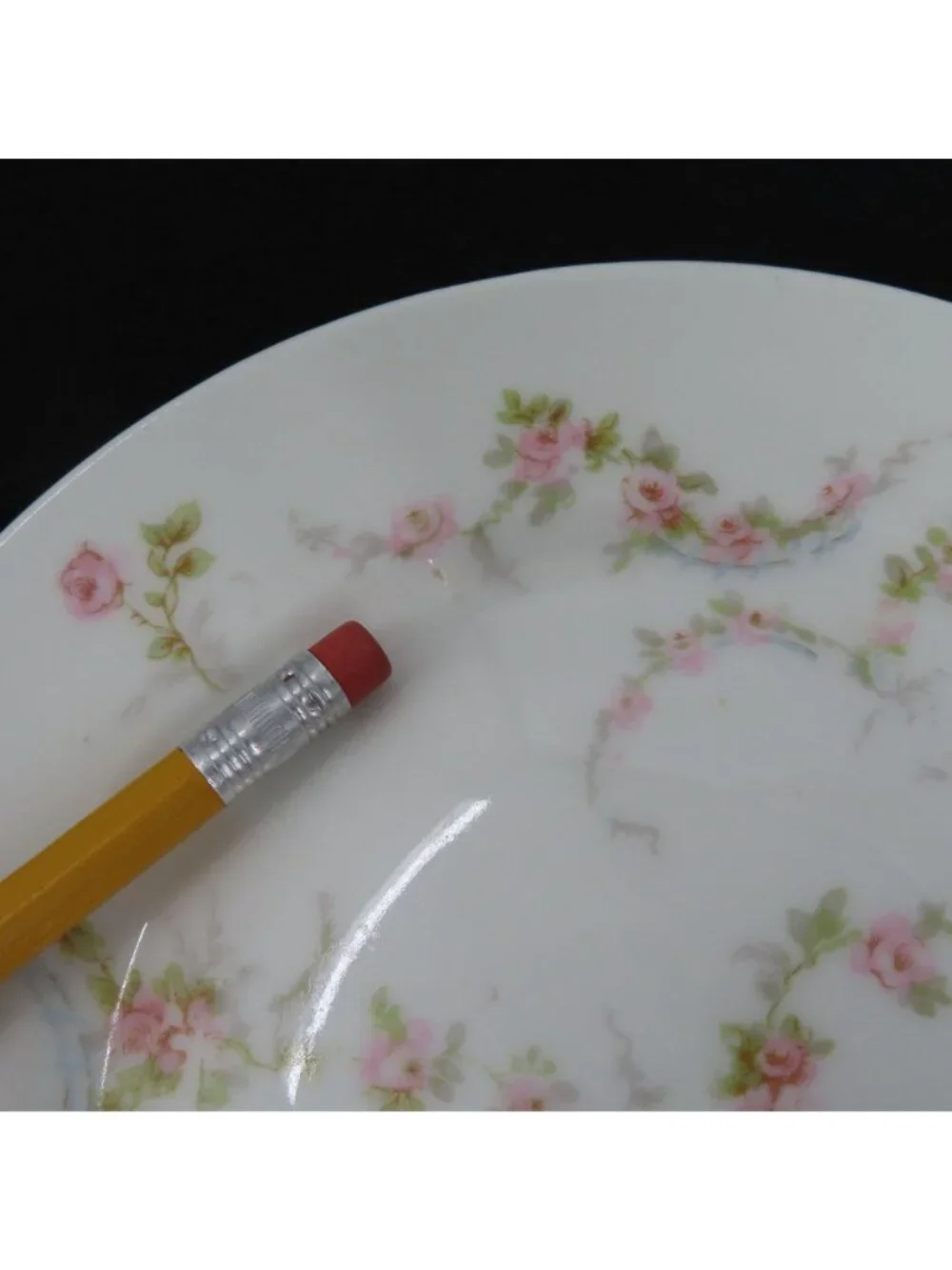 Theodore Haviland Set of 6 Plates 6.25in Pink Rose Flower Floral Swag Limoges